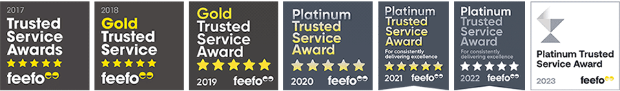 Feefo awards from 2017 to 2023